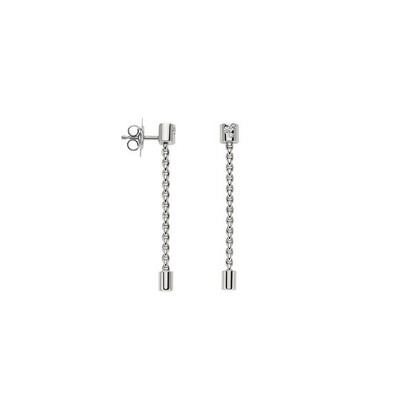 Boucles d'oreilles pendentives Aria en or blanc avec diamants